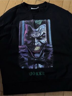 Batman Black Joker Graphic Sweatshirt with Purple & Green Accents